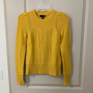 Yellow Cashmere Cable-Knit Sweater